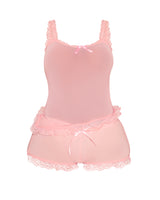 LOVE ME NOT SCALLOPED MESH TOP (BABY PINK)