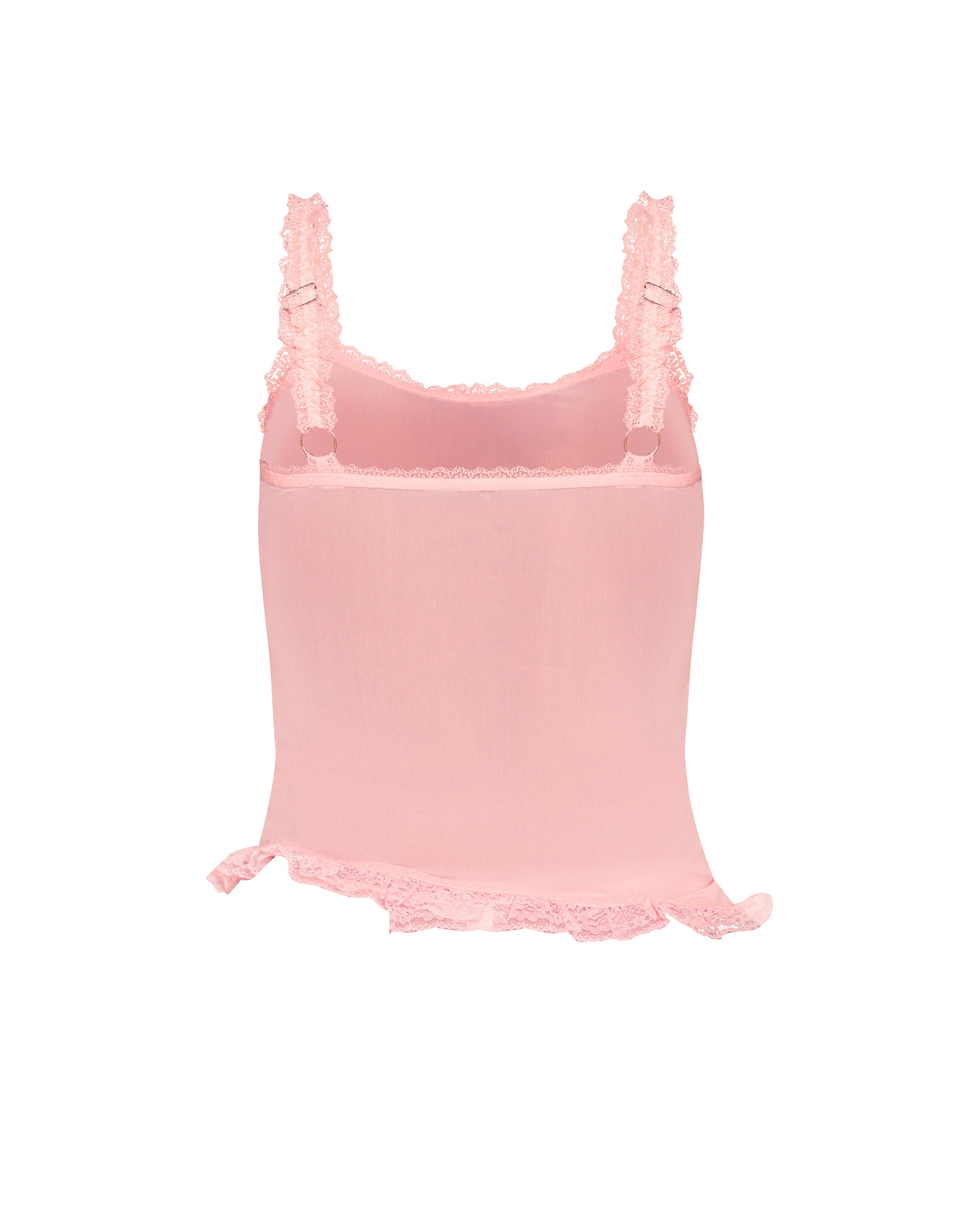 LOVE ME NOT SCALLOPED MESH TOP (BABY PINK)