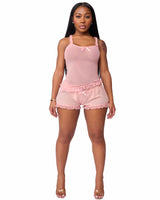 LOVE ME NOT SCALLOPED MESH TOP (BABY PINK)