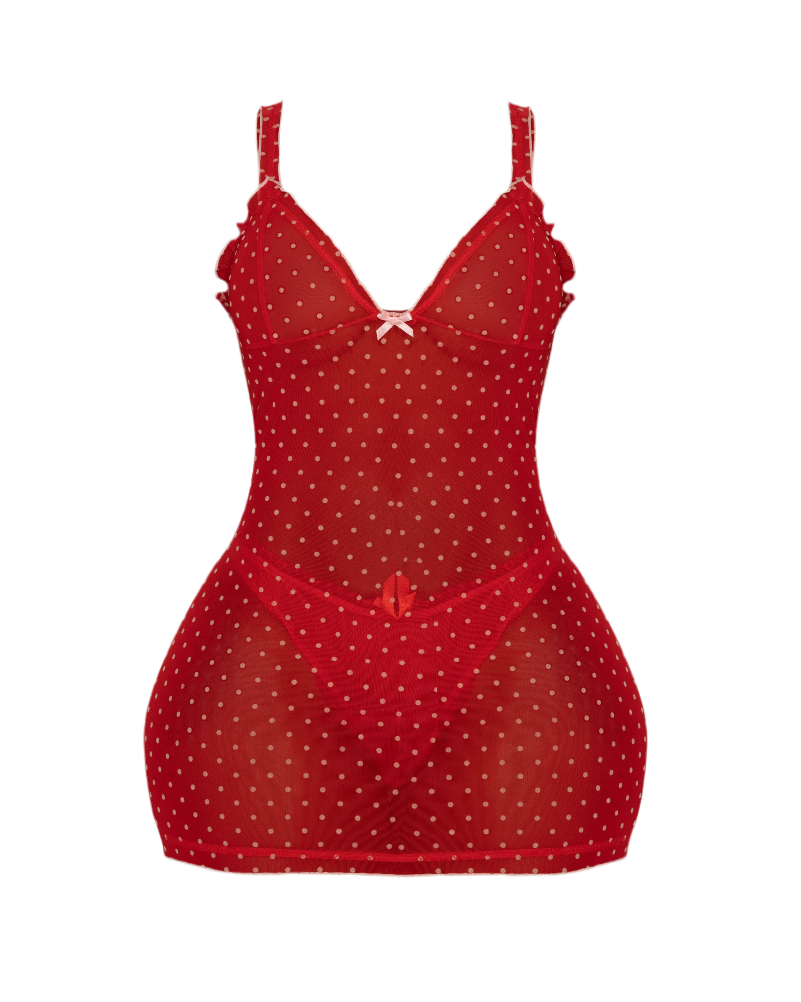 BUSTIER NIGHT CAP MINI DRESS (CHERRY)