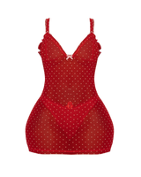 BUSTIER NIGHT CAP MINI DRESS (CHERRY)