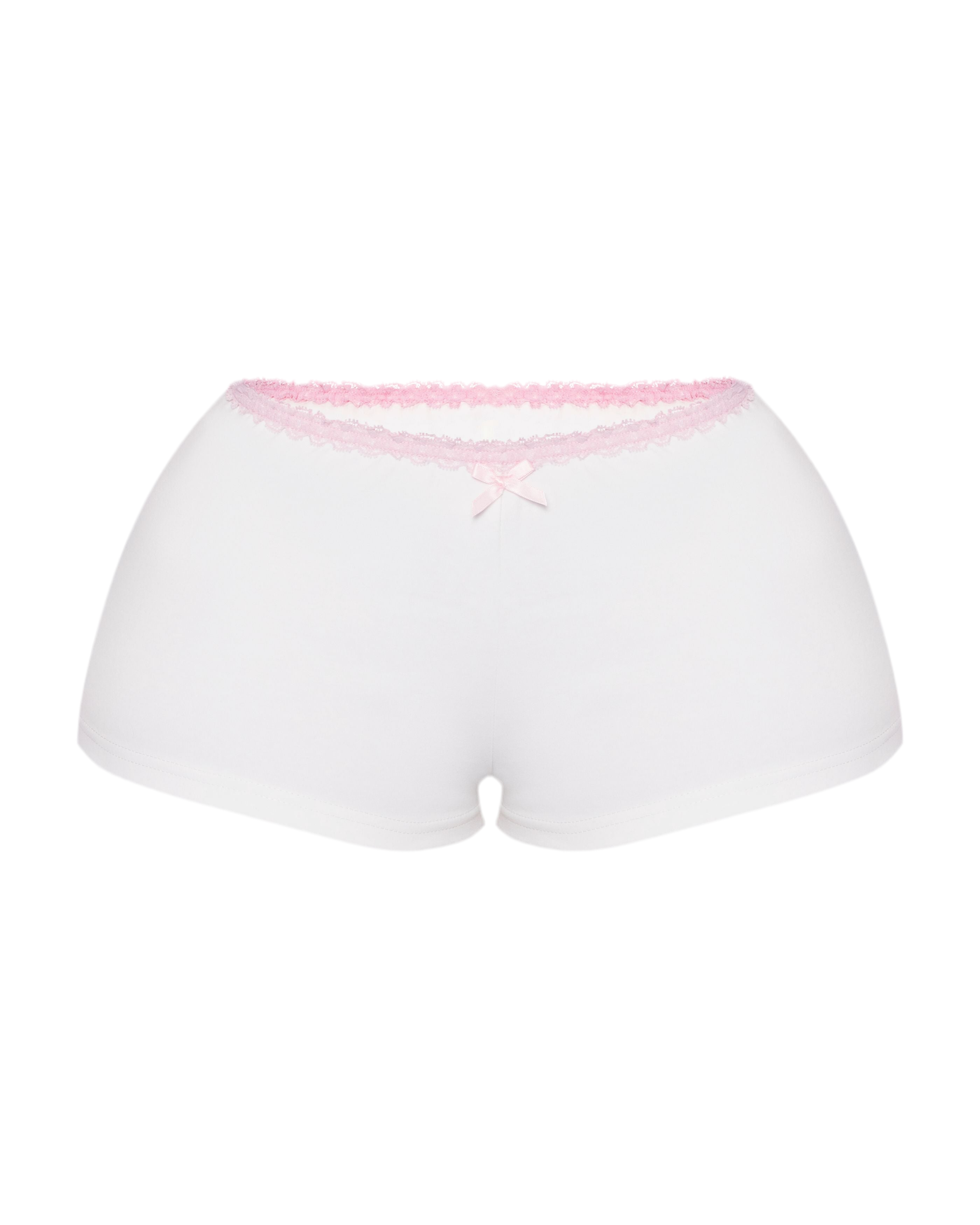 SANTA BABY MINI SHORTS (LIGHT PINK TRIM)