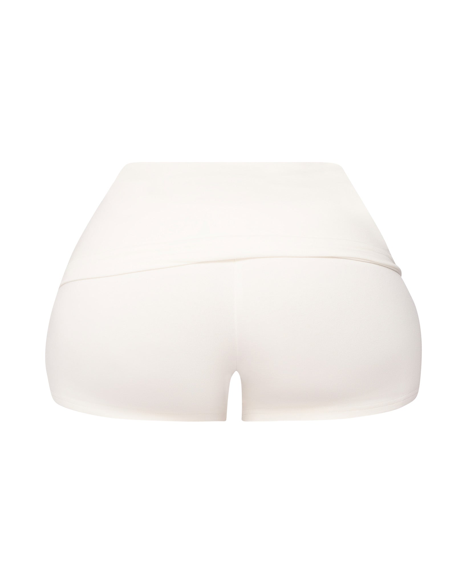 SEAMLESS MINI FOLD OVER SHORTS (WHITE)